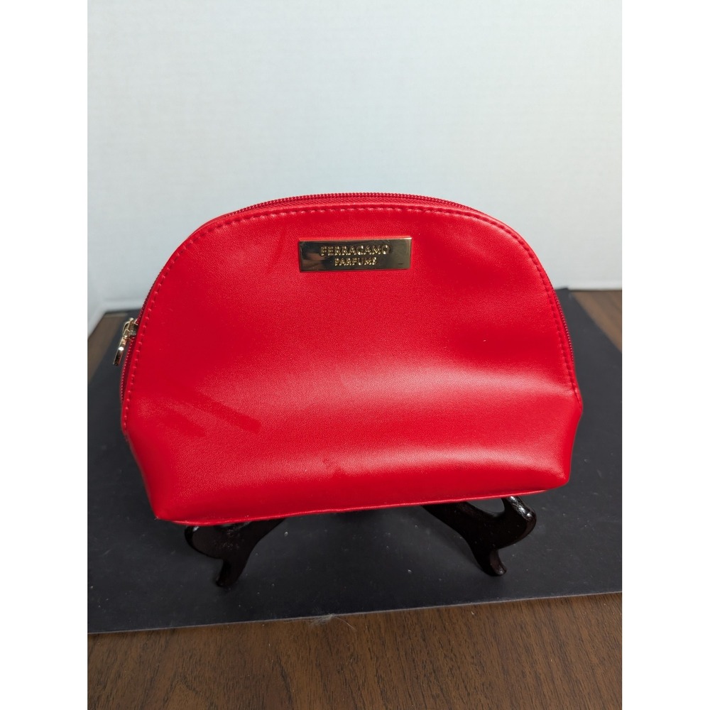 Salvatore Ferragamo Red Turkish Airlines Zippered Cosmetic Case